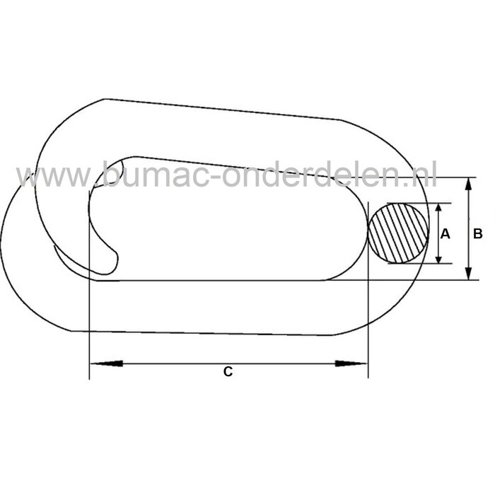 Noodschakel 4 mm Verzinkt  ook wel 'quicklink' of snelsluiting genoemd, kan dicht geknepen worden waardoor een verbinding snel tot stand kan worden gebracht  Geschikt voor het verbinden van kettingen Staalkabels Kettingen en Toebehoren