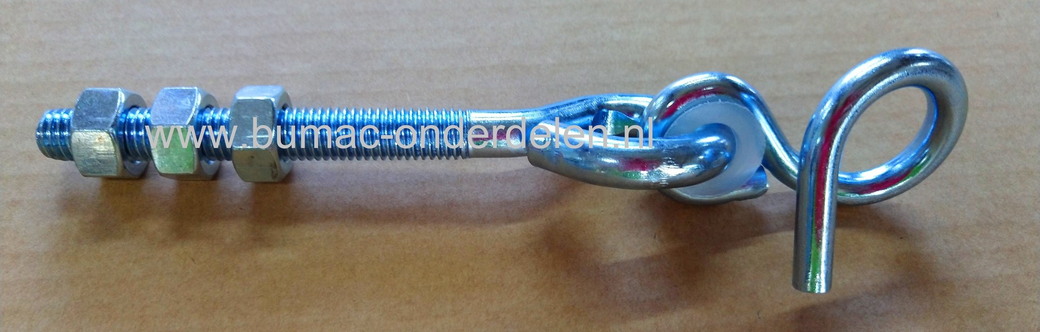 Spiraalhaak M12 180mm Verzinkt metrisch schroefdraad met moeren en kunststof bus  Bevestigingshaak kan gebruikt worden om zware voorwerpen op te hangen Veiligheidshaak,  Schommelhaak, Krulhaak,  taalkabels, Schalmketting, Touwen, Schommel Industrie Werkpl