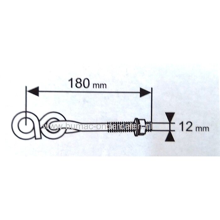 Spiraalhaak M12 180mm Verzinkt metrisch schroefdraad met moeren en kunststof bus  Bevestigingshaak kan gebruikt worden om zware voorwerpen op te hangen Veiligheidshaak,  Schommelhaak, Krulhaak,  taalkabels, Schalmketting, Touwen, Schommel Industrie Werkpl