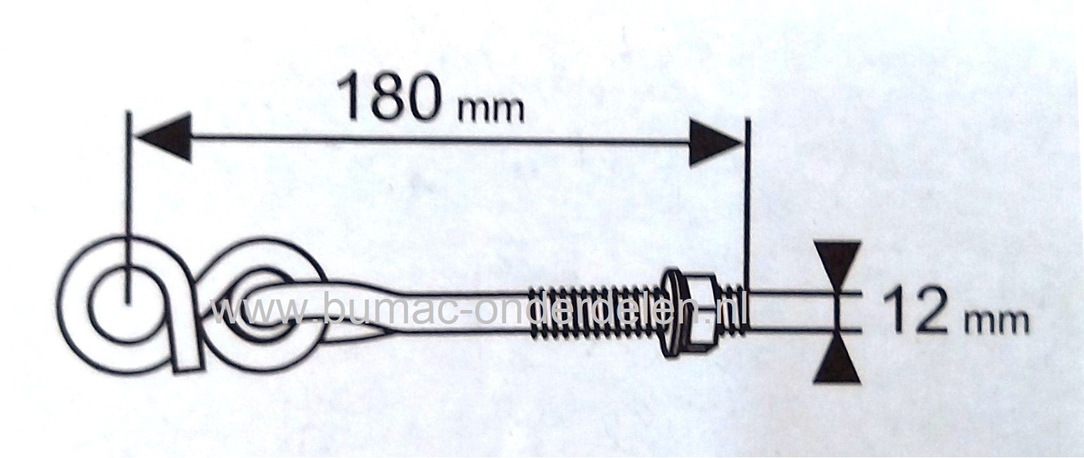 Spiraalhaak M12 180mm Verzinkt metrisch schroefdraad met moeren en kunststof bus  Bevestigingshaak kan gebruikt worden om zware voorwerpen op te hangen Veiligheidshaak,  Schommelhaak, Krulhaak,  taalkabels, Schalmketting, Touwen, Schommel Industrie Werkpl