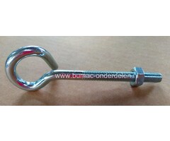 Plafondhaak M12 lengte 160 mm Verzinkt Metrisch Schroefdraad met Moer  Een Haak in je plafond kan o.a. ook handig zijn om plantmanden, papieren lantaarns, wandlampen met een stekker of ander hangend decor aan op te hangen.