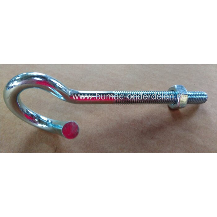 Plafondhaak M12 lengte 160mm Verzinkt Metrisch Schroefdraad met Moer  Een Haak in je plafond kan o.a. ook handig zijn om plantmanden, papieren lantaarns, wandlampen met een stekker of ander hangend decor aan op te hangen.  Staalkabels, Schalmketting, To