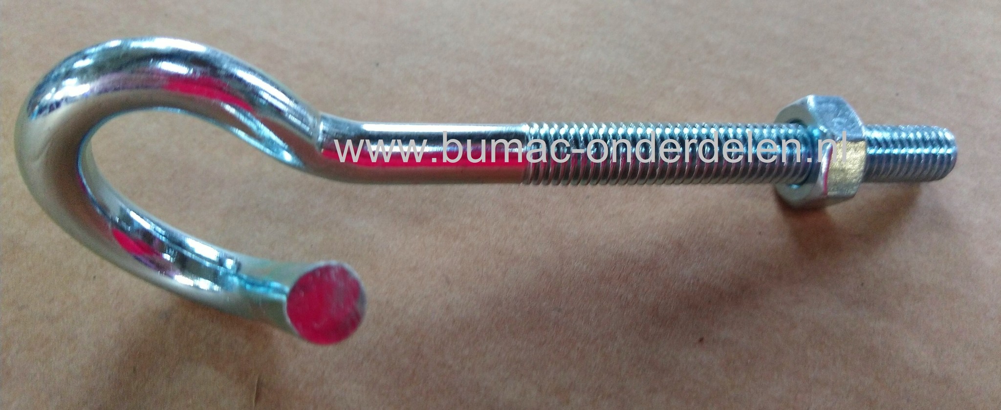 Plafondhaak M12 lengte 160mm Verzinkt Metrisch Schroefdraad met Moer  Een Haak in je plafond kan o.a. ook handig zijn om plantmanden, papieren lantaarns, wandlampen met een stekker of ander hangend decor aan op te hangen.  Staalkabels, Schalmketting, To