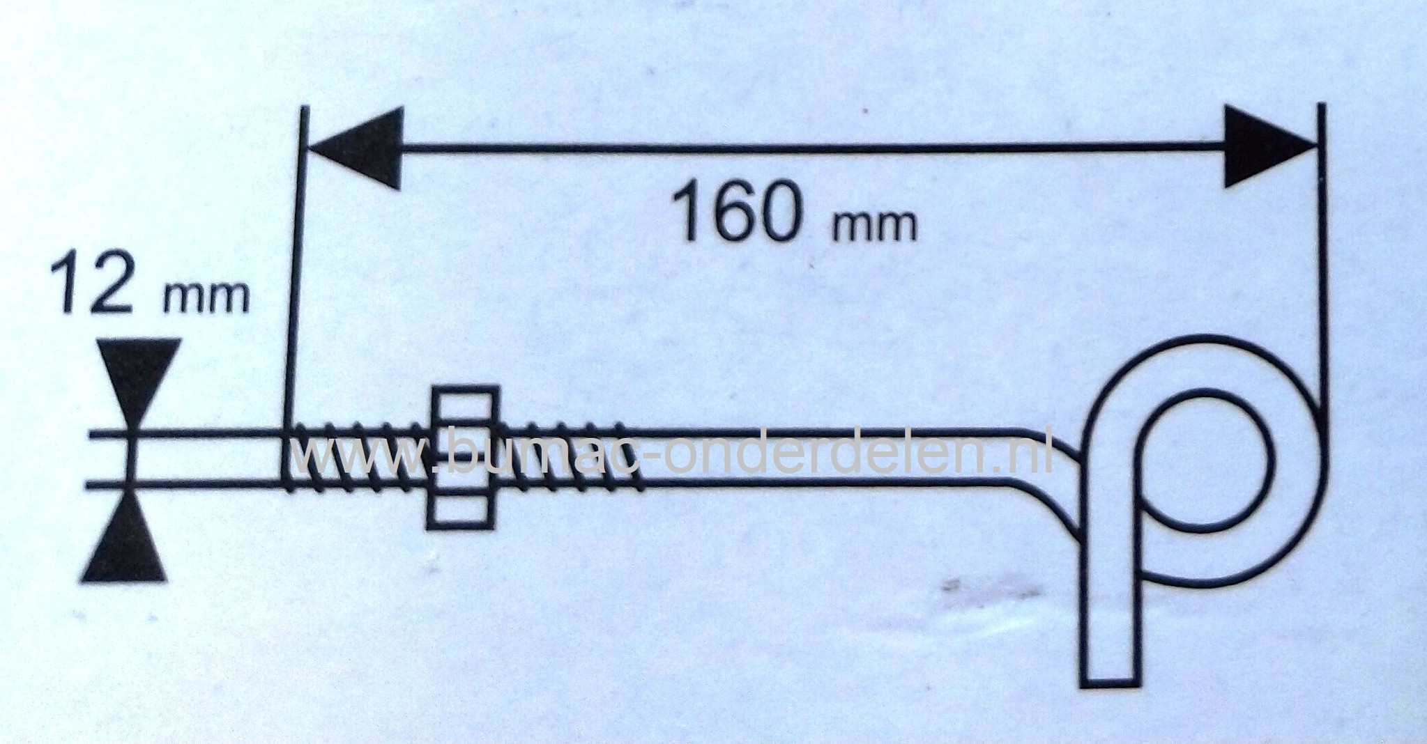 Plafondhaak M12 lengte 160mm Verzinkt Metrisch Schroefdraad met Moer  Een Haak in je plafond kan o.a. ook handig zijn om plantmanden, papieren lantaarns, wandlampen met een stekker of ander hangend decor aan op te hangen.  Staalkabels, Schalmketting, To