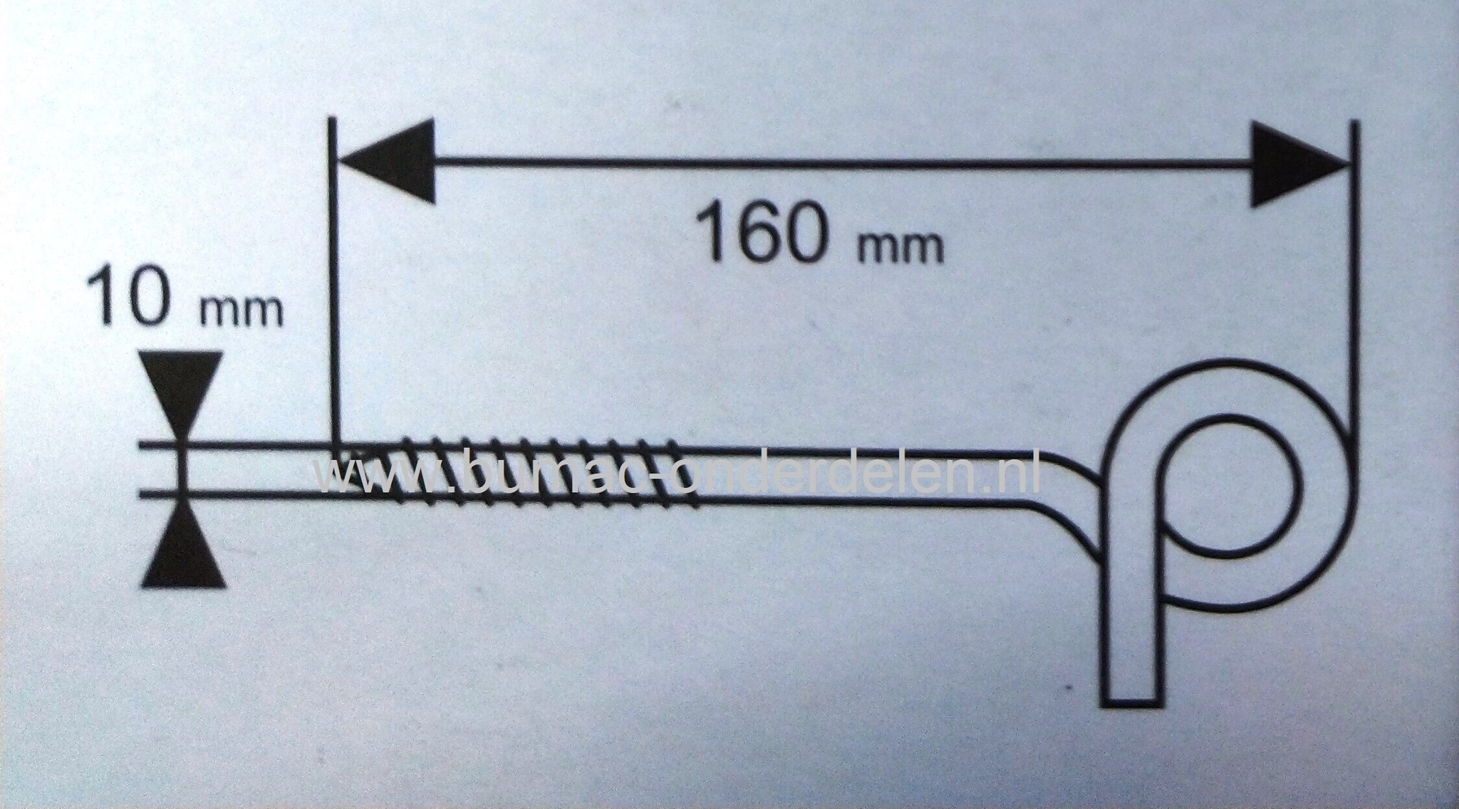 Plafondhaak Ø 10 lengte 160mm Verzinkt Houtdraad voor Schommel, Tuingereedschap, Fiets, Plantmanden, Lantaarns, Lampen, Staalkabels, Schalmketting, Touwen,  Industrie Werkplaats, Garage Schuur, Tuin, Plafond haak, Bevestigingshaak, Binnen/buitengebruik