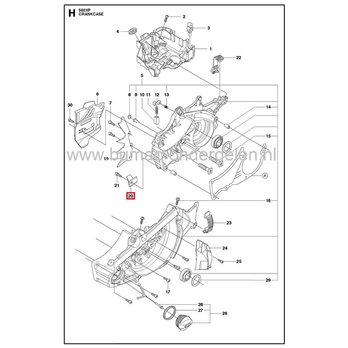 Kettingvanger voor Husqvarna, Jonsered, Partner, McCulloch Kettingzaag, Electrolux Ketting Vanger, HUSQVARNA 545, 550XP, 550XPG, 555, 560XP, 560XPG, 565, 572XP, 572XPG, JONSERED CS2252, CS2253, CS2258, CS2260 Motorzaag, Vanger voor Zaagketting CS-2252, CS