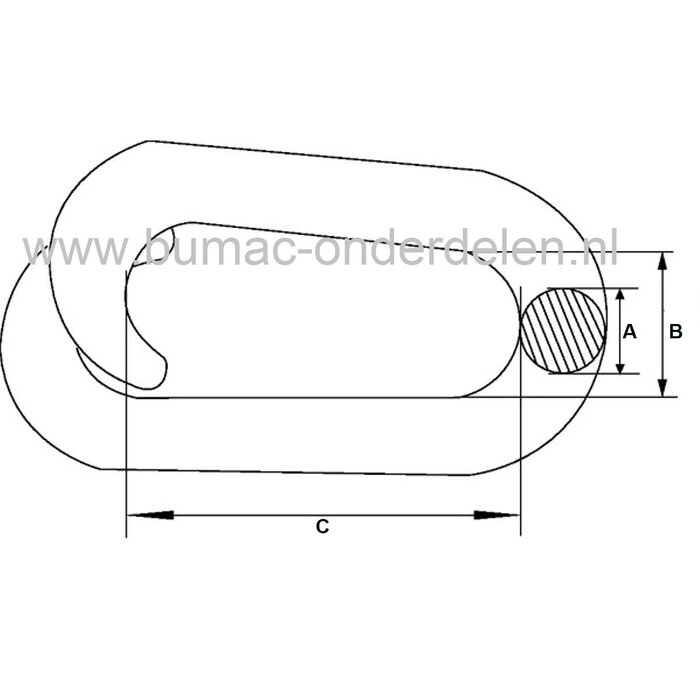 Noodschakel 6mm Bekleed met Rood Kunststof  ook wel 'quicklink' of snelsluiting genoemd, kan dicht geknepen worden waardoor een verbinding snel tot stand kan worden gebracht  Geschikt voor het verbinden van kettingen Staalkabels Kettingen en Toebehoren