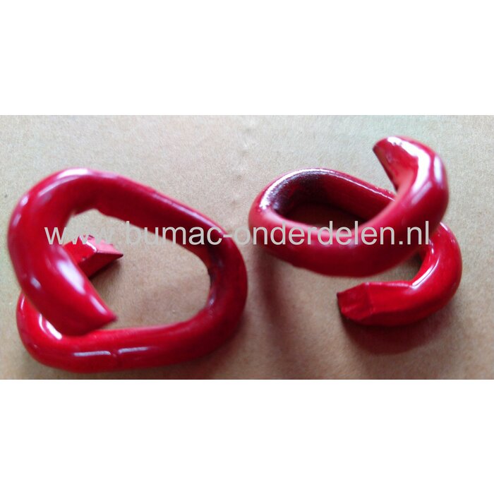 Noodschakel 6mm Bekleed met Rood Kunststof  ook wel 'quicklink' of snelsluiting genoemd, kan dicht geknepen worden waardoor een verbinding snel tot stand kan worden gebracht  Geschikt voor het verbinden van kettingen Staalkabels Kettingen en Toebehoren