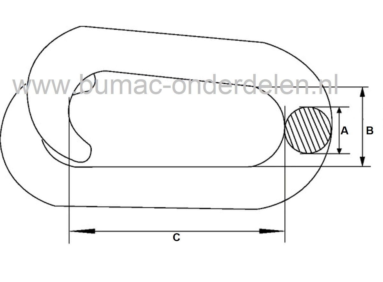 Noodschakel 6mm Bekleed met Wit Kunststof  ook wel 'quicklink' of snelsluiting genoemd, kan dicht geknepen worden waardoor een verbinding snel tot stand kan worden gebracht  Geschikt voor het verbinden van kettingen Staalkabels Kettingen en Toebehoren -