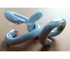 Noodschakel 6 mm Bekleed met Wit Kunststof  ook wel 'quicklink' of snelsluiting genoemd, kan dicht geknepen worden waardoor een verbinding snel tot stand kan worden gebracht  Geschikt voor het verbinden van kettingen Staalkabels Kettingen en Toebehoren -