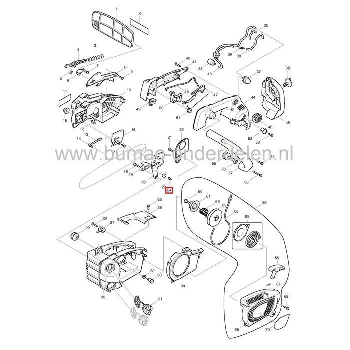 Ontluchtingsklep voor Dolmar en Makita Kettingzaag, Motorzaag, DOLMAR PS222TH, Klep voor Ontluchting, Beluchtingsklep PS-222TH, Dolmar, Makita Kettingzagen, Motorzagen, PS-222-TH, Ontluchter, Beluchter