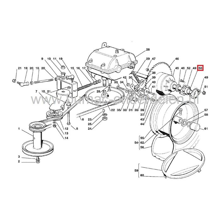 Kogellager Wiellager voor Grasmaaier - Zitmaaier - Frontmaaier, Castelgarden TC102 - TC122 - TCP102 - TCP122, Twin Cut 102, TwinCut 122, Stiga - Alpina - Mountfield