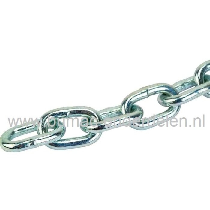 Kortschalmige Ketting 8mm met Gelaste Schalm Verzinkt DIN 5685 Breekkracht 3,2kN 8x32x14,4mm  Voor diverse toepassingen Woning Tuin Schoorsteenveger Landbouw Veehouderij