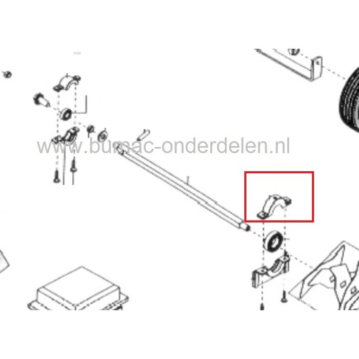 Linker Bovenste Lagerhouder voor Alko - Solo - Brill Verticuteermachine 3800VB, Lagerschaal houder 3800 VB