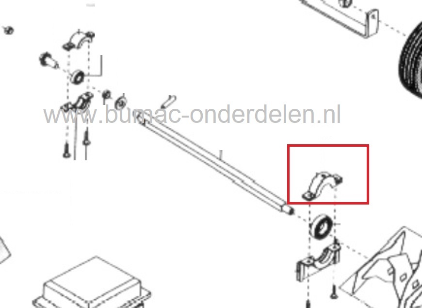 Linker Bovenste Lagerhouder voor Alko - Solo - Brill Verticuteermachine 3800VB, Lagerschaal houder 3800 VB