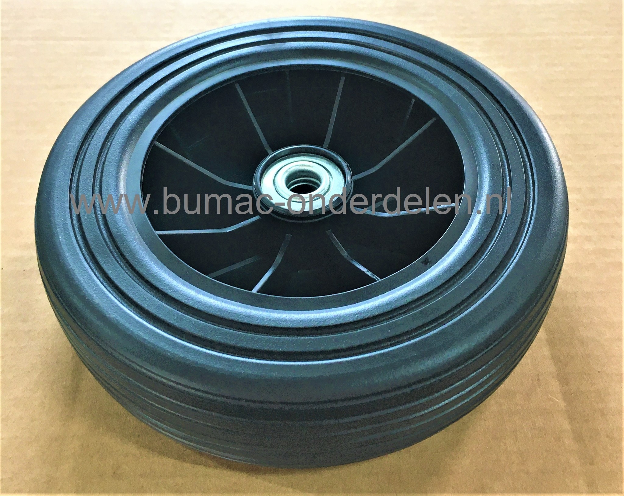 Wiel Ø 180 mm voor Alko, Brill, Solo, Johndeere, Sabo Kunststof Wiel met Stalen Lager voor grasmaaier, grasmachine, onderdeel, voorwiel, 3800VB,  46BRE, CL 47BRH, Classic, Easy Mow, Economy, Hitline, Sunline, Powerline, Rasaero, 43-130H Turbostar