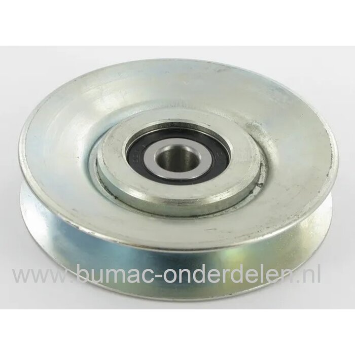 V snaar poelie voor Castel Garden, Stiga, Alpina, Mountfield Zitmaaier, Grasmachine, Spanpoelie, Drukpoelie voor 1228H, 1228M, CT125/72H, Estate Master, ET10/72H, Garden Combi, MF2211H, Skipper 72K, TC105/72. TC115/72, TC125/72