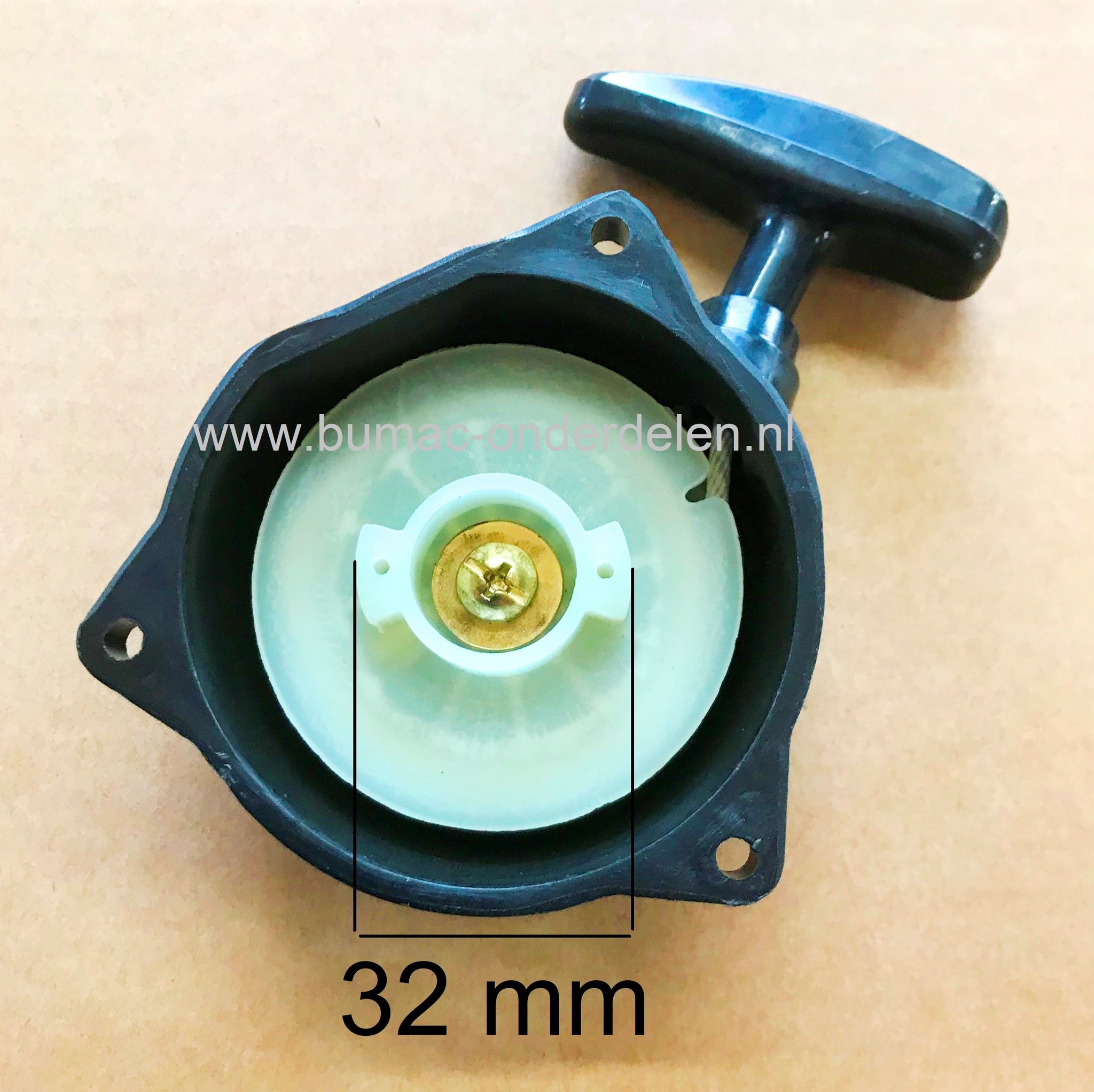 Hand starter voor Mitsubishi TU26, TL20, TL23, TL26 Motoren op Bosmaaier, Bermmaaier, Heggenschaar, Handstarter Compleet, Trekstarter voor MITSUBISHI TU-26, TL-20, TL-23, TL-26, Trimmer, Motorsnoeischaar, Repeteerstarter, onderdeel