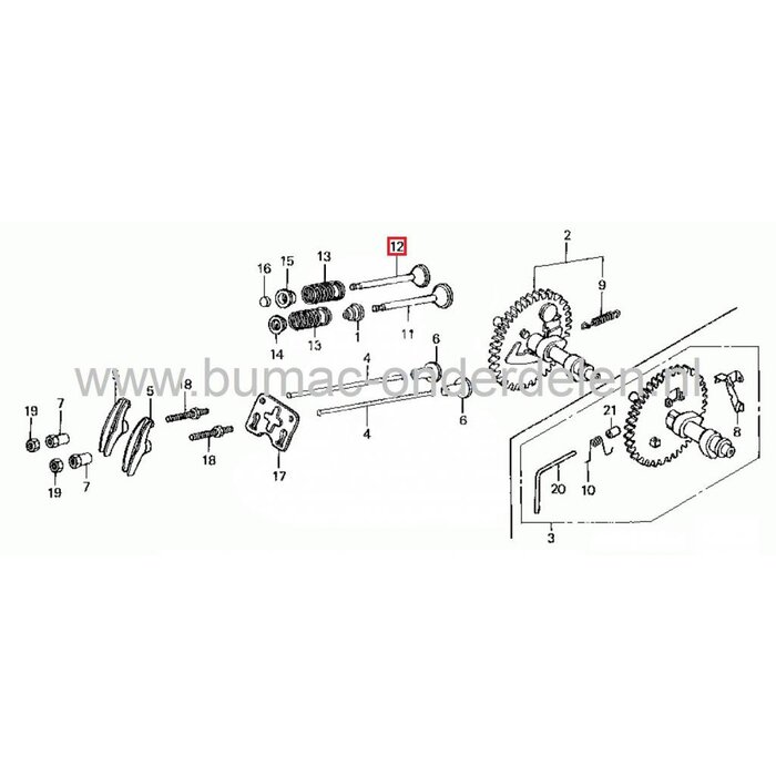 Honda Uitlaatklep GX120 Motor met Horizontale Krukas op Waterpomp, Tuinfrees, Trilplaat, Houtversnipperaar, Aggregaat, Generator, Kooimaaier, Kantensnijder, Hakselaar, Verticuteermachine, Veegmachine Uitlaat Klep voor Honda GX 120 Motoren, Onderdelen voor