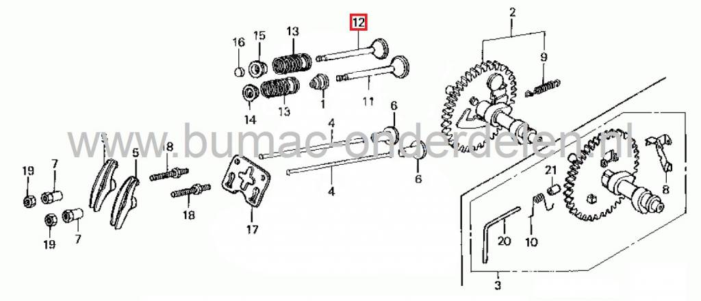 Honda Uitlaatklep GX120 Motor met Horizontale Krukas op Waterpomp, Tuinfrees, Trilplaat, Houtversnipperaar, Aggregaat, Generator, Kooimaaier, Kantensnijder, Hakselaar, Verticuteermachine, Veegmachine Uitlaat Klep voor Honda GX 120 Motoren, Onderdelen voor
