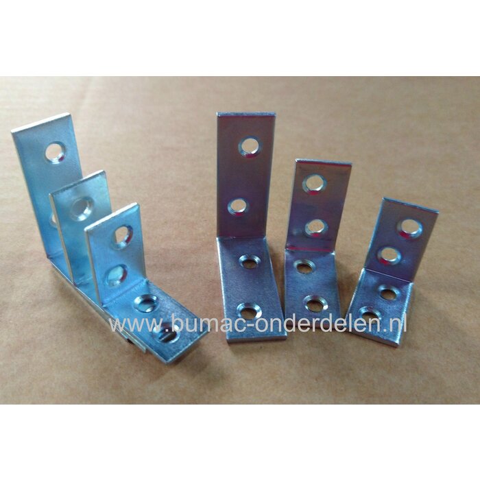 Stoelhoek 90º - 40x40x15x2mm Verzinkt  Een Stoelhoek is een goede manier om Haakse (Hout)verbindingen te maken.