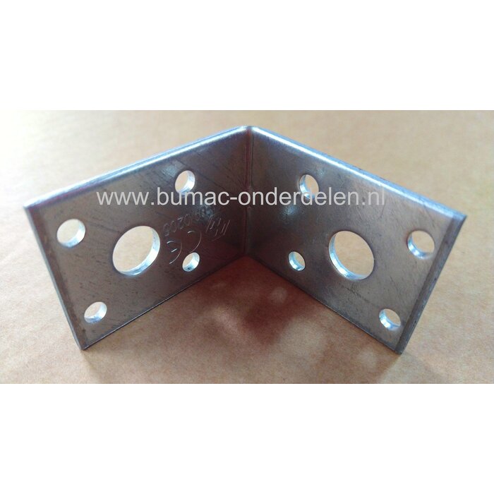 Hoekanker 50x50x35x2,5mm Verzinkt Een hoekanker is een stalen Verbindingsmiddel die balken loodrecht aan elkaar bevestigd