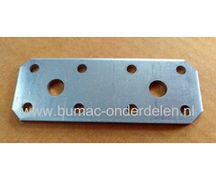 Verbindingsplaat 100x40x3 mm Verzinkt, Afgeronde Hoeken, Gevarieerd (Slob)Gatenpatroon Houten Balken en/of Regels vlak met elkaar te verbinden