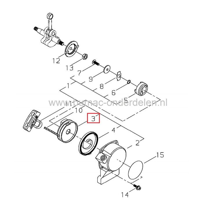 Startpoelie voor Echo - Shindaiwa Heggenschaar Starterpoelie voor Shindaiwa AHS2510EC1, AHS2510EC2 Haagscharen, onderdeel