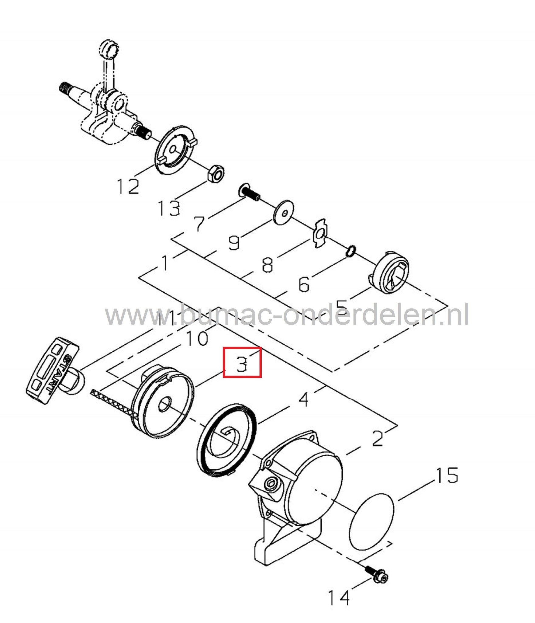 Startpoelie voor Echo - Shindaiwa Heggenschaar Starterpoelie voor Shindaiwa AHS2510EC1, AHS2510EC2 Haagscharen, onderdeel