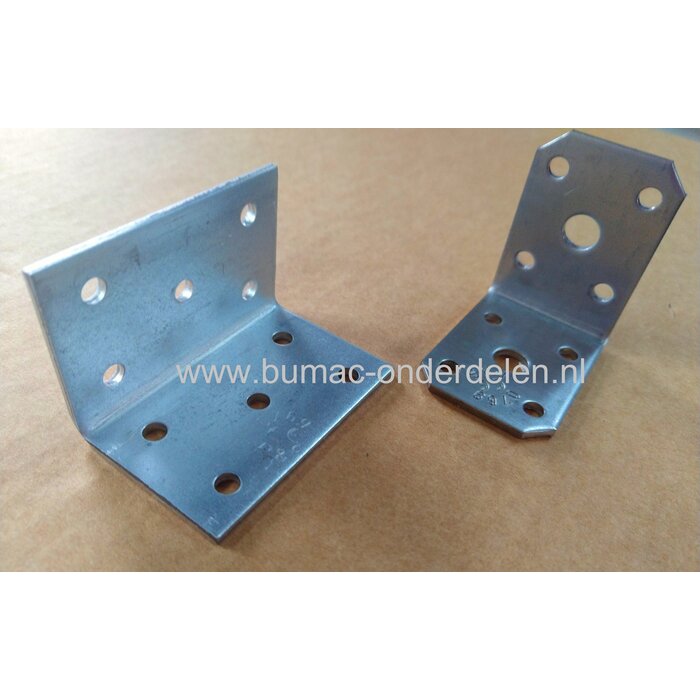 Hoekanker 105x105x90x2mm Verzinkt Een hoekanker is een stalen Verbindingsmiddel die balken loodrecht aan elkaar bevestigd