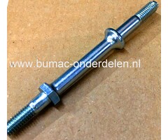 Draadeind M6x93 mm voor Honda Grasmaaier, Veegmachine, Loopmaaier, GC160, GC190, GCV160, GCV190, GC 160, GC 190, GCV 160, GCV 190, Tapeind voor bevestigen Starterkap Handstarter, Bout met twemaal Buitendraad
