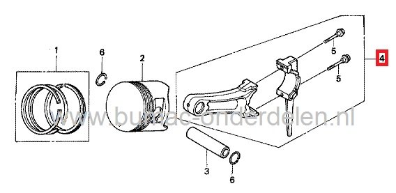 Drijfstang voor Honda GX340 en GX390 Motor met Horizontale Krukas op Kart, Tuinfrees, Trilplaat, Generator, Houtversnipperaar, Aggregaat, Waterpomp, GX 340, 390, onderdeel, drijf stang