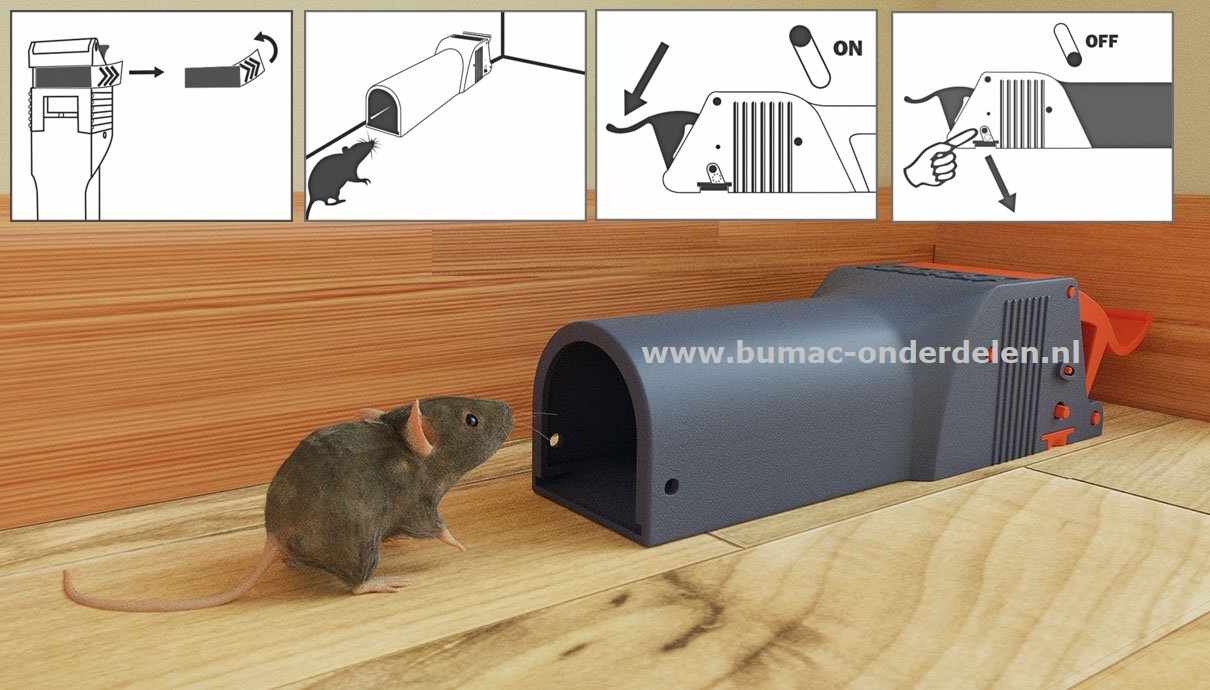 No See No Touch Muizenval,  Een Val die U het zicht op de gevangen en gedode muis bespaart en ook contact tijdens het weggooien vermijdt. Gebruiksklaar inclusief aas, Vangproces niet zichtbaar, Hygiënisch en veilig, geen huidcontact met het dier, Discrete