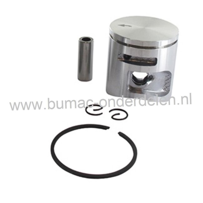 Zuiger Ø 42 mm voor Husqvarna 445, 445E, 450, 450E, Jonsered CS2245, CS2245S, CS2250S, Kettingzaag, Motorzaag, Zuiger, Zuigerveer, Pistonpen, Borgclips, Partner, Kettingzagen, Motorzagen