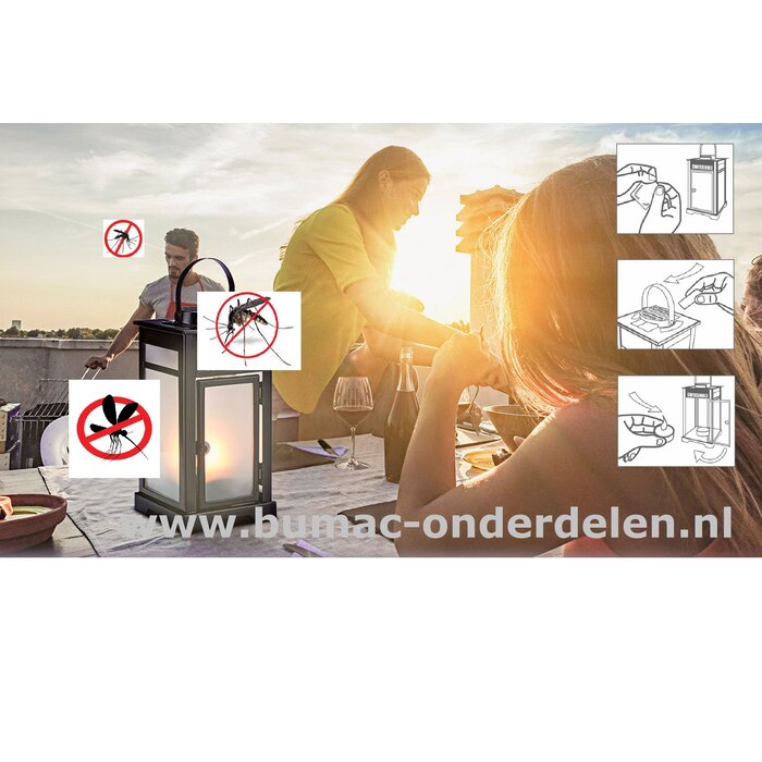 Muggen-stop-Lantaarn, Ideaal tegen Muggen,  Efficiënt en decoratief, Beschermt gedurende 4 uur, Muggenstop, Muggenafweermiddel
