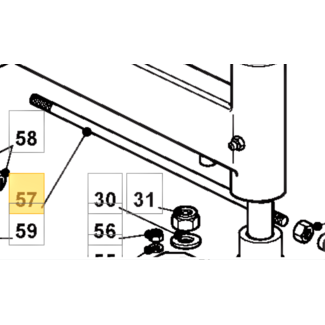 Spoorstang Lengte 43,5 Cm voor Castelgarden, Stiga, Mountfield, Alpina, Honda Zitmaaier, Tuintrekker, HF 2315, 335 M, 1436 M, 1636 H, 1640 H, AT7 92 HCB, BT 102 HCB, CM 7124 H, Estate 4092 H, Solo 561 Hydro, TP 13, Estate Tornado HST, GTR B, IMOLA 2B, Mas