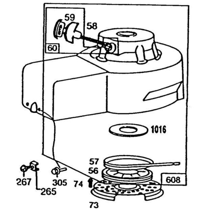 Hand Starter voor Oudere Briggs and Stratton Motoren van Type Max - Quantum of Europe Grasmaaiers - Grasmachines