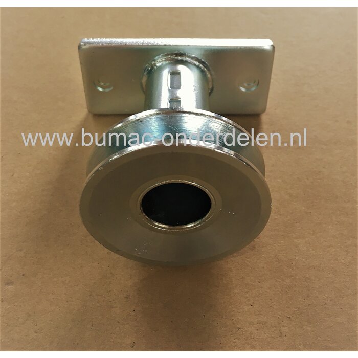 Meshouder met v snaarpoelie voor MTD, Wolf, YardMan, CubCadet, Bolens, grasmaaier, gazonmaaier, loopmaaier, duwmaaier, 46SPB, 46SPO, 48SPB, 53SPB, 53SPO, 511.GLS46A, 511.GLS53A, BL5053, BL6053, CC42SPO, CC46, CC48SPO, CC53SPB, GL46SPO, MTD42S, Optima46SPO