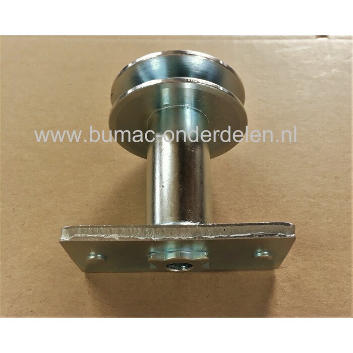 Meshouder met v snaarpoelie voor MTD, Wolf, YardMan, CubCadet, Bolens, grasmaaier, gazonmaaier, loopmaaier, duwmaaier, 46SPB, 46SPO, 48SPB, 53SPB, 53SPO, 511.GLS46A, 511.GLS53A, BL5053, BL6053, CC42SPO, CC46, CC48SPO, CC53SPB, GL46SPO, MTD42S, Optima46SPO