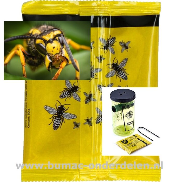 Navulverpakking Wespen-Val, Inhoud 2 zakjes lokstof. Bijvullen - zo eenvoudig Voer elke 2-3 weken opnieuw aas. Dompel voor hergebruik de hele val onder in een sopje om levende insecten te doden en maak de val schoon. Wespen vanger, Wespen val, wespen lokd