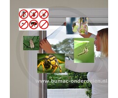 Horgaas 100x100 cm  klittenband bevestiging  Polyesterweefsel, UV-bestendig, Wasbaar Antraciet Beter leven - met op maat gemaakte insectenbescherming Raamhor Snel, Eenvoudig en Doeltreffend