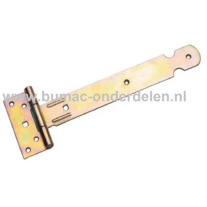 Kruisheng 300 x 36 x 2 mm Verzinkt Hang- en sluitwerk waarbij de duim en heng aan elkaar vast zitten Kruishengen, Staarthengen,  Deurhengsel, Haak, Hengsel, Tuinpoorten, Schuttingdeuren, Schanier