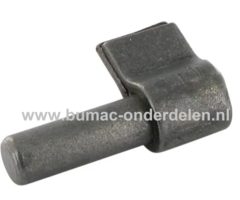 Aanlasduim  Ø 16 mm vervaardigd op een aanlasvoetje om te lassen op een metalen hekwerk/stijl De ronde pen is waar de heng in wordt gehangen Aanlasduim, Pen, Duim, Haak, Poorten, Hekwerk onderdeel