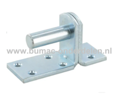 Plaatduim 16 mm plaat afst 50 mm Verzinkt Hang- en Sluitwerk De plaatduim is een ronde pen (de duim) waar de heng in gehangen wordt. Je monteert plaatduimen op het Paal, deurkozijn en monteert de duimheng op de deur Zo ontstaat een stevige constructie en