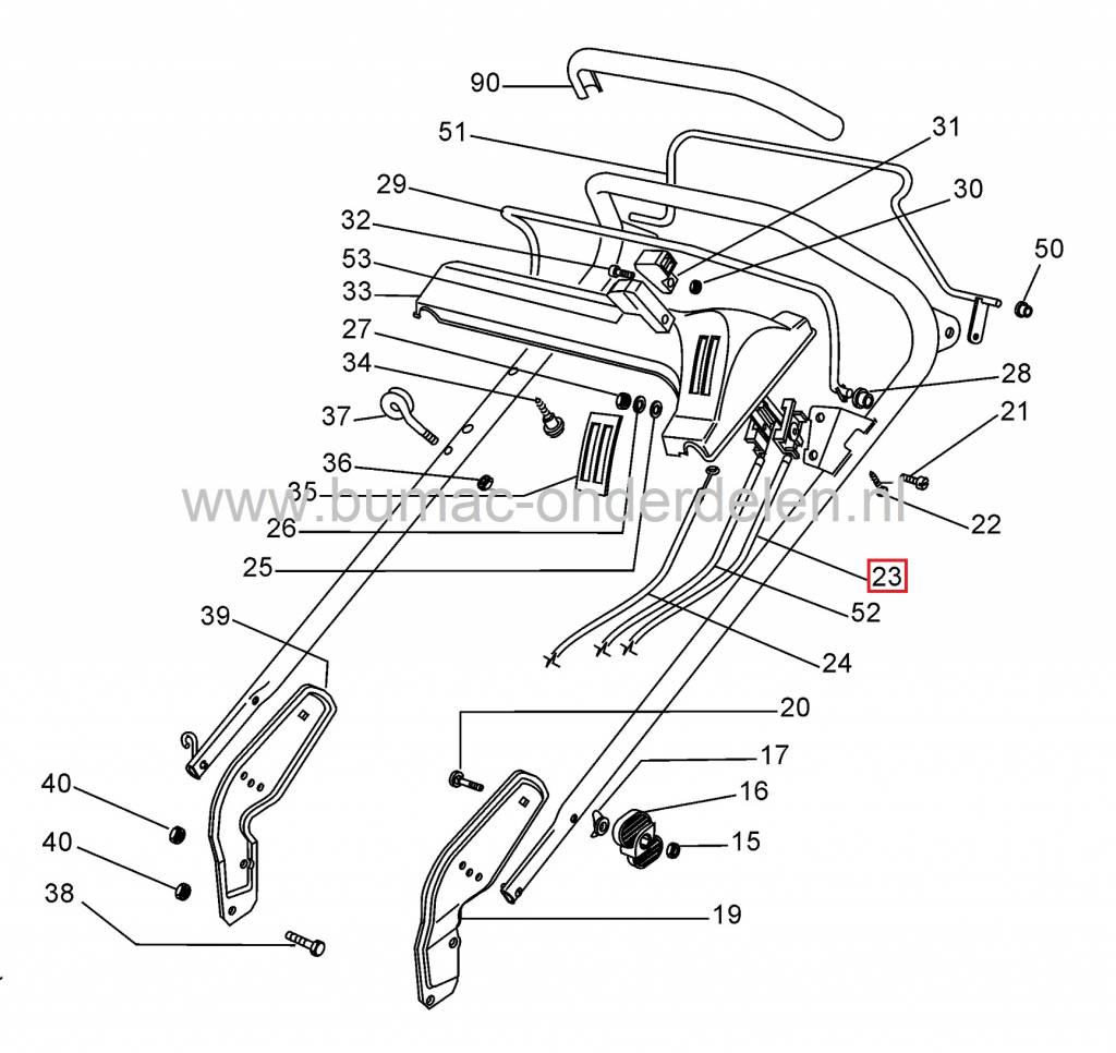 Gaskabel voor oa NP534 en F72 van Castelgarden - Stiga - Alpina - Mountfield Grasmaaier - Benzinemaaier - Loopmaaier - Zitmaaier