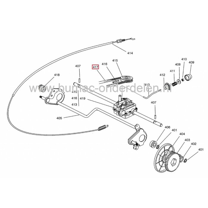 V snaar Rijaandrijving Castelgarden - Stiga - Alpina - Mountfield, oa NP534, Loopmaaier - Benzinemaaier - Cirkelmaaier - Grasmaaier