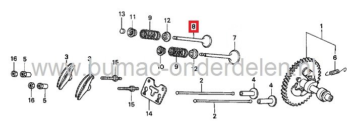 Honda Uitlaatklep GX340, GX390 Motor met Horizontale Krukas op Kart, Trilplaat, Generator, Aggregaat, Tuinfrees, Waterpomp, Houtversnipperaar, Veegmachine, Hakselaar, Kloofmachine, Graafmachine GX 340, GX 390  Motoren