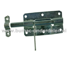 Hangslotgrendel 100 mm Verzinkt Een hangslotgrandel is een schuifmechanisme om een deur te vergrendelen met een hangslot Door het slotoog wat de slotschuif heeft kan je de slotschuif met een hang slot vergrendelen De schuif bestaat uit een ronde pen Slots