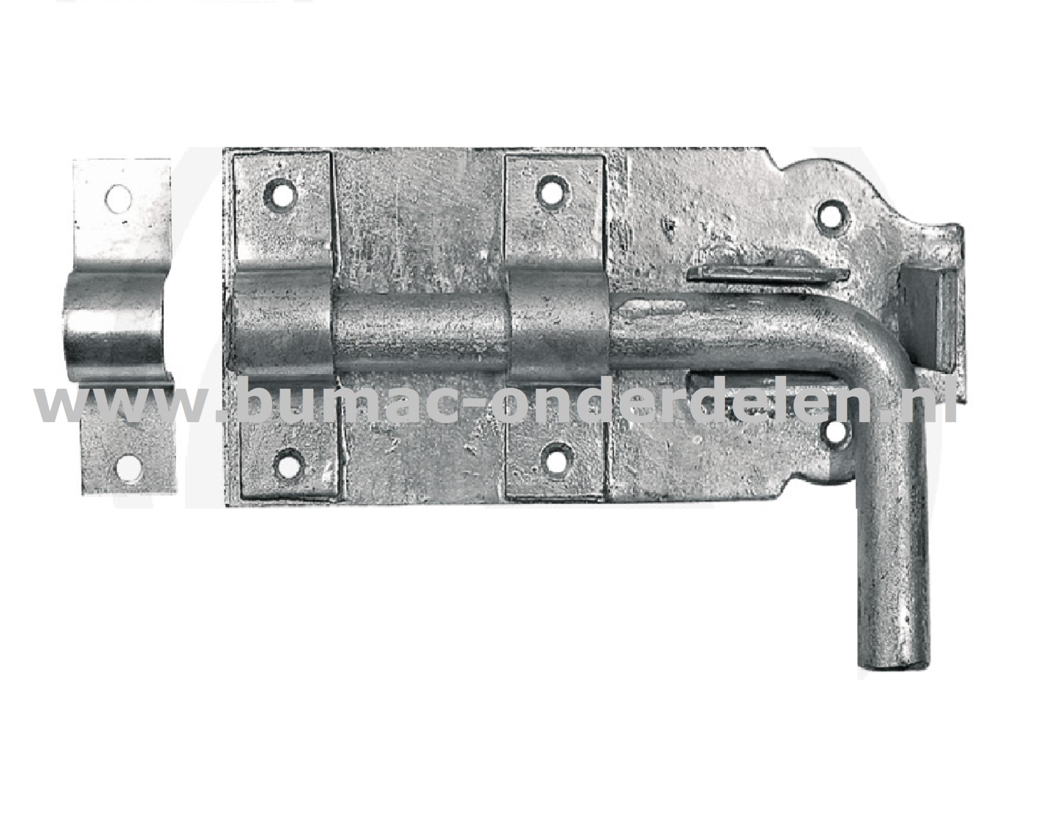Stalgrendel 160 mm Een stalgrendel is een schuifmechanisme om een staldeur te vergrendelen De schuif bestaat uit een ronde pen Grendel, Schuif, Pen, Afsluitbout, Stal, Deuren, Deur sluiter, Hang- en sluitwerk