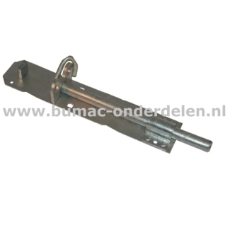 Grendel 200 mm voor Deuren en Poorten  pendiameter 13 mm Een grendel is een schuifmechanisme om een deur/poort te vergrendelen De schuif bestaat uit een ronde pen Grendel, Schuif, Pen, Afsluitbout, Deuren, Deur sluiter, Hang- en sluitwerk